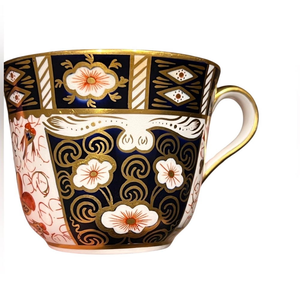 Royal Crown Derby Blue and Gold Ceramic Cup